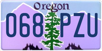 OR license plate 068PZU