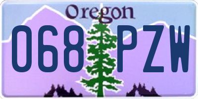 OR license plate 068PZW