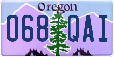 OR license plate 068QAI