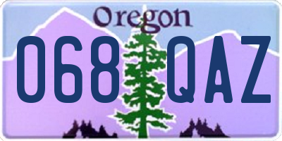 OR license plate 068QAZ