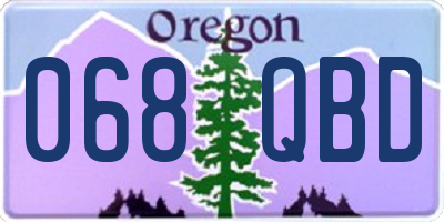 OR license plate 068QBD