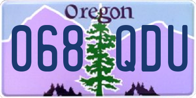 OR license plate 068QDU