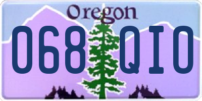 OR license plate 068QIO