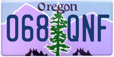 OR license plate 068QNF
