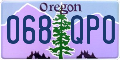 OR license plate 068QPO