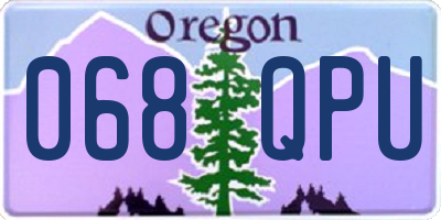 OR license plate 068QPU