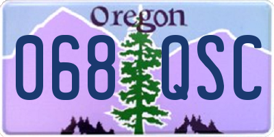 OR license plate 068QSC