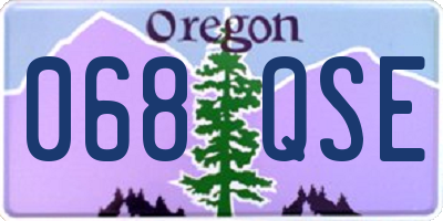 OR license plate 068QSE