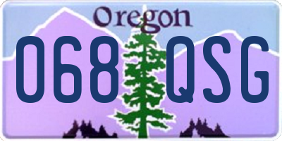 OR license plate 068QSG