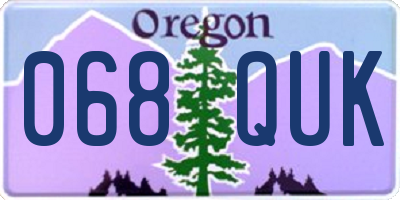 OR license plate 068QUK