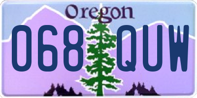 OR license plate 068QUW