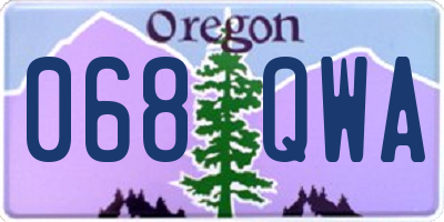 OR license plate 068QWA