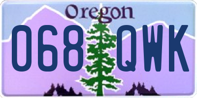 OR license plate 068QWK