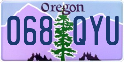 OR license plate 068QYU
