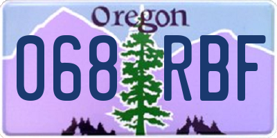 OR license plate 068RBF