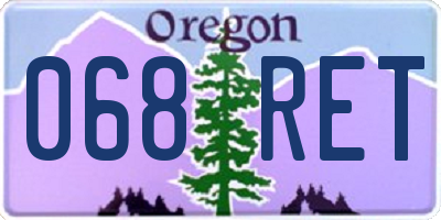 OR license plate 068RET