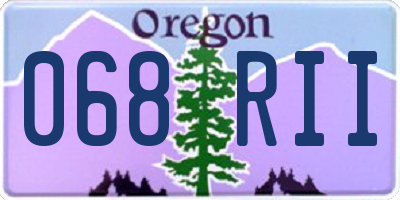 OR license plate 068RII