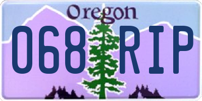 OR license plate 068RIP