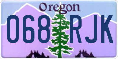 OR license plate 068RJK