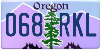 OR license plate 068RKL