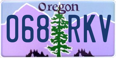 OR license plate 068RKV