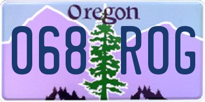 OR license plate 068ROG