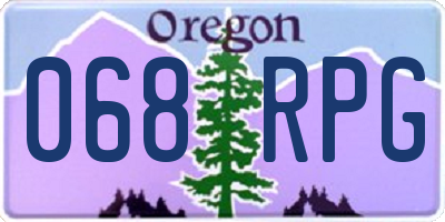 OR license plate 068RPG