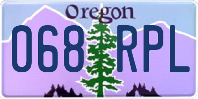 OR license plate 068RPL