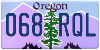 OR license plate 068RQL