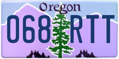 OR license plate 068RTT