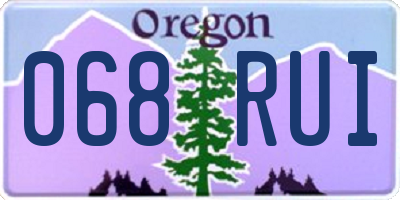 OR license plate 068RUI