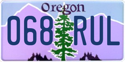 OR license plate 068RUL