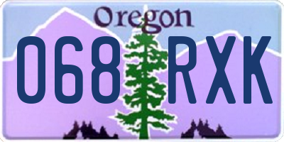 OR license plate 068RXK