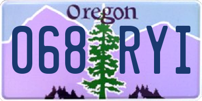 OR license plate 068RYI