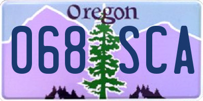 OR license plate 068SCA