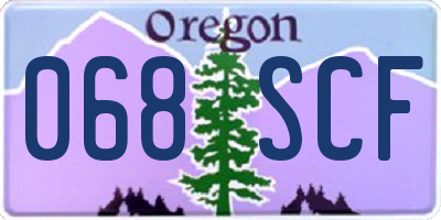 OR license plate 068SCF