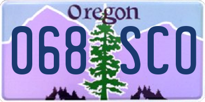 OR license plate 068SCO