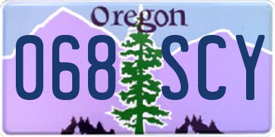 OR license plate 068SCY