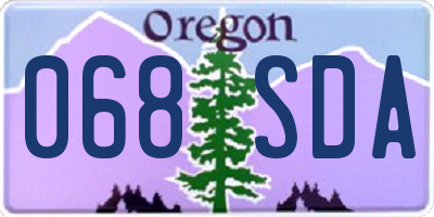 OR license plate 068SDA