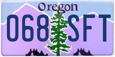 OR license plate 068SFT