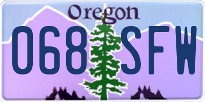 OR license plate 068SFW