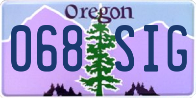 OR license plate 068SIG