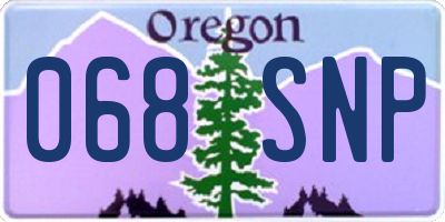 OR license plate 068SNP