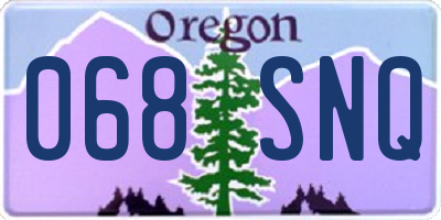 OR license plate 068SNQ