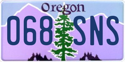 OR license plate 068SNS