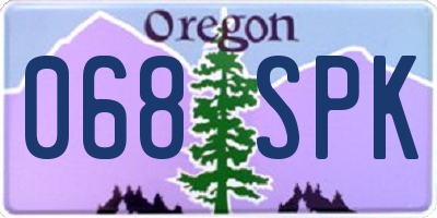 OR license plate 068SPK