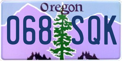 OR license plate 068SQK