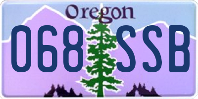 OR license plate 068SSB