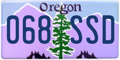 OR license plate 068SSD