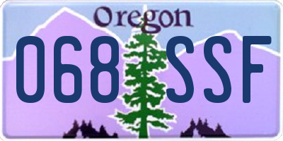 OR license plate 068SSF